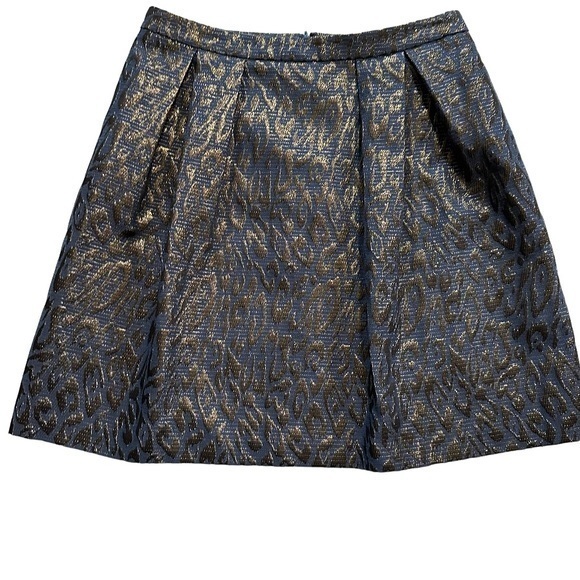Anne Klein Dresses & Skirts - Anne Klein Navy Blue Metallic Shimmer Animal Print Skirt Women’s 8‎